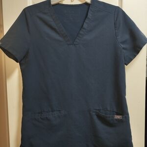 Figs Deep Blue Short Sleeve Women's Top